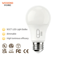 Bombilla LED 5CCT con Interruptor DIP A19 E26 E27, 15W (Equivalente a 80W), 120V, Regulable, Iluminación para Sala de Estar, Dormitorio y Hogar
