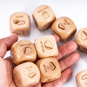 Udixi Tùy Chỉnh Khắc 30Mm 6-Sided Đa Diện Bằng Gỗ D6 Trò Chơi <span class=keywords><strong>Dice</strong></span> Cho Người Lớn Các cặp vợ chồng 'Ngày Đêm & Thực Phẩm Quyết định - Product Image 5