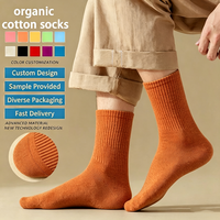 Chaussettes en coton biologique unisexe de haute qualité, fabrication chinoise écologique, design OEM