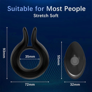 Anillo Vibrador para Pene/Peneíno de Silicona+ABS con Control Remoto y Carga Magnética para el Bienestar Sexual de <span class=keywords><strong>Parejas</strong></span> - Juguete Sexual Unisex para Adultos - Product Image 2