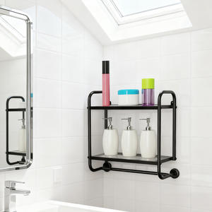 Estante de cocina de hierro, mueble de baño de pie, moderno, individual, antirrobo, para almacenamiento de toallas - Product Image 2