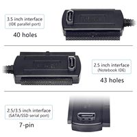 USB 2,0 SATA IDE Cable Adaptador convertidor 1,8 pies negro USB 2,5/3,5/5.25in IDE SATA Cable adaptador para electrónica de consumo