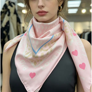 ผ้าพันคอไหมสี่เหลี่ยมลายเสือดาว 'Love Is Love' จาก Cox Fashion - Product Image 3