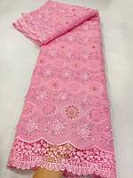 Tissu en dentelle florale 3D brodée de paillettes, écologique et de luxe, fait main, pour mariage, 100 % polyester, très vendu