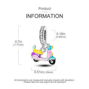 Abalorio Original de Plata de Ley 925, Taza de Café, Champán, <span class=keywords><strong>Bicicleta</strong></span>, Perfume, Accesorios de Joyería DIY para Pulseras - Product Image 5