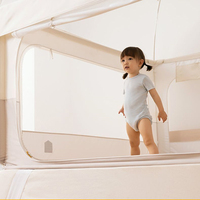 Leichtes, umweltfreundliches, multifunktionales, faltbares Babybettgitter mit Reißverschluss, Moskitonetz und Baldachin für Kleinkinderbetten – sicher für Babys und Kleinkinder