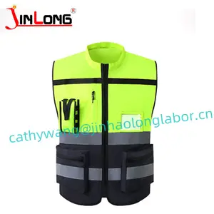 Cheap Price Reflective Safety Vest Multi-pocket Road Traffic Reflective Vest Manager Vest