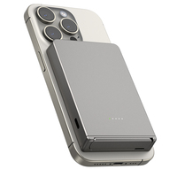 Banque de puissance magnétique 5000mAh Chargeur portable sans fil avec support, batterie magnétique à charge rapide 15W pour iphone 15 Pro Max