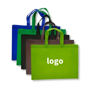 Cheap Custom Printed Logo Polypropylene Fabric Rpet Laminated Reusable Eco Friendly Fabric Non Woven Grocery Shopping Tote Bag