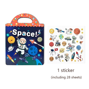 Libro de Actividades Portátil con Temática Espacial para Niños, Libro de Insectos con Pegatinas, Juego Educativo de Aprendizaje para Niños Pequeños - Product Image 1