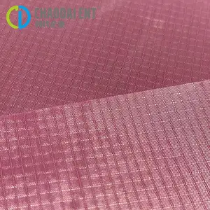 Pink-dyeing 210T 100%RPA6 Recycled Nylon Cross PU Coated Fabric For Outdoor Bag Lining