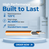 Câble haute tension blindé 1500V DC, gaine XLPE 125 degrés, fil de cuivre nu flexible pour batterie et moteur de véhicule électrique