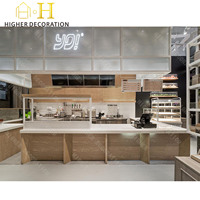 Kiosque de vente au détail pour centre commercial, vitrine de magasin, kiosque de café, présentoir intérieur pour café, design de kiosque à café, stand en bois