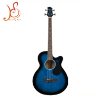 Guitare basse acoustique électrique sans frettes à 4 cordes, design cutaway