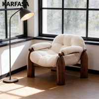 Fauteuil individuel en bois massif, design moderne et minimaliste, en tissu, pour la maison et les loisirs