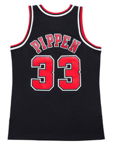 Cuero negro tiras camisetas de baloncesto retroceso Scottie <span class=keywords><strong>Pippen</strong></span> Jersey de baloncesto - Product Image 3