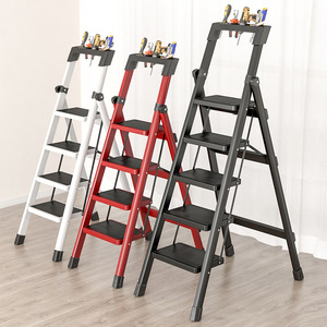 Escalera Plegable Reforzada Tipo A de 5-6 Peldaños, Portátil, Multifuncional, de Aleación, para Uso Doméstico - Product Image 2