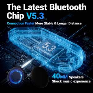 Casque de moto C5 avec interphone Bluetooth, haut-parleur avec double micro, 800 mAh, étanche IPX5, sans fil, mains libres, appel, casque - Product Image 6