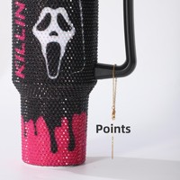 Gobelet isotherme portable en acier inoxydable de 40 oz pour voiture, avec paille, personnalisable, motif dessin animé d'Halloween, pour étudiants, vente en gros, haute qualité