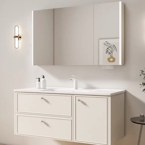 Bathroom cabinet French ceramic integrated basin <b>mirror</b> cabinet hand wash basin wash <b>table</b> bathroom cabinet - Product Image 2