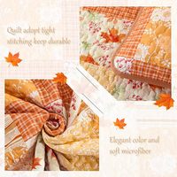 Ensemble de couvre-lit orange bohème, ensemble de couvre-lit matelassé floral, couvre-lit matelassé léger, ensemble de literie pour chambre à coucher