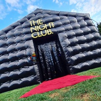 Grande tente discothèque noire portable éclairage LED pour discothèque barre de musique populaire publicité gonflable pour les fêtes
