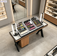 Table de présentation de cosmétiques en bois moderne Maxsen, écologique et personnalisée, avec éclairage LED, pour démonstration et test de maquillage