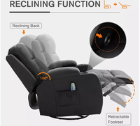 M & M – fauteuil inclinable en tissu technique, fauteuil inclinable manuel avec fonction de Massage et de chaleur pour le salon