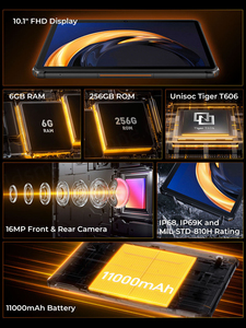 New RT9 10.1" Rugged <b>Tablet</b> PC 11000mAh Octa Core 6+256GB Dual <b>4G</b> Wi-Fi Global Version 16MP Android 14 Professional Use USB-C - Product Image 6