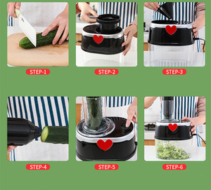 Trancheur <span class=keywords><strong>de</strong></span> <span class=keywords><strong>légumes</strong></span> <span class=keywords><strong>électrique</strong></span> rotatif à 4 lames, ménage Commercial, nouveau - Product Image 5
