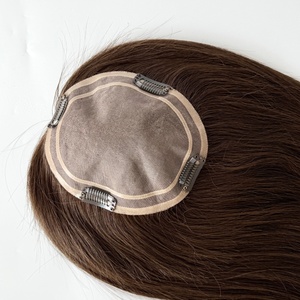 Perruques pour femmes 5.5*6.5 Mono, cheveux naturels, pour cheveux clairsemés, toupet féminin, couleur naturelle, densité 130% # 2 14 pouces - Product Image 4