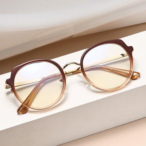 Montures de lunettes optiques photochromiques rondes Hl-95007 pour femmes, anti-lumière bleue, monture PC, protection UV400, lunettes de sport - Product Image 3