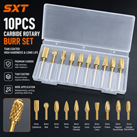 Lot de 10 fraises rotatives en carbure de tungstène à coupe simple pour meuleuse, Dremel, meulage et polissage du métal et du bois, bricolage