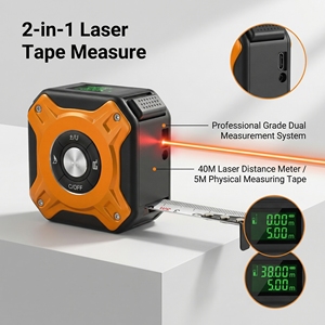 Cinta Métrica Láser 2 en 1 Recargable por USB-C, Medidor de Distancia Infrarrojo de Mano de 40m, <span class=keywords><strong>Regla</strong></span> Digital Retráctil de 5m, Material ABS IP54 - Product Image 4