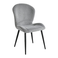 Chaise de salle à manger ergonomique en forme de barillet avec dossier incurvé, siège en cuir PU, sans accoudoirs, pour salle à manger, cuisine, maison, bureau
