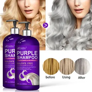 MOKERU Home Treatment Anti- Brassy Purple Shampooing pour cheveux blonds protège la couleur des cheveux pour qu'ils restent plus longtemps sans <span class=keywords><strong>effet</strong></span> secondaire - Product Image 5