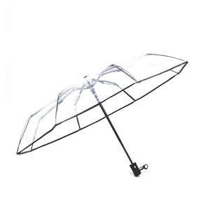 Paraguas de Viaje Compacto, Moderno, Transparente, con Apertura y Cierre Automático, Resistente al Agua y al Viento, con Estructura de 8 Varillas y Tres Pliegues, Regalos Empresariales para Chicas - Product Image 4