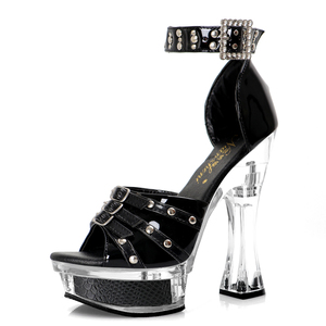 Sandali con Tacco Alto 14cm per <span class=keywords><strong>Uomo</strong></span>, Taglia Grande, per Crossdresser, Feste, Trasparenti, Impermeabili, Piattaforma, Danza Esotica, Tacchi Emozionanti per Spogliarelliste - Product Image 1