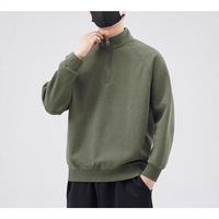 2025 printemps automne hommes demi-fermeture éclair sweat à la mode marque pull col montant couleur unie coupe ample T-Shirt impression numérique