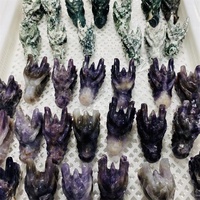 Tête de Dragon en agate sculptée en cristal naturel, tête de Dragon en Fluorite, vente en gros