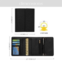 Portefeuilles Hongbo en cuir PU Saffiano souple A7 avec anneaux dorés pour femmes, utilisables comme porte-documents / porte-passeport / porte-cartes