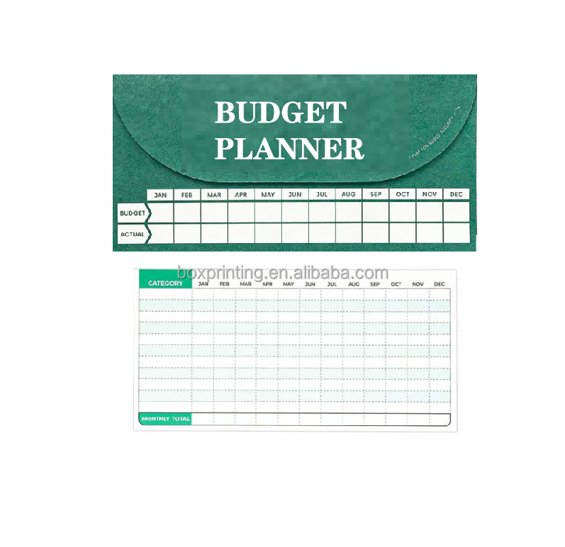 2022 Custom Personal Hard Bound Paper Budget Planner With Cash Envelopes