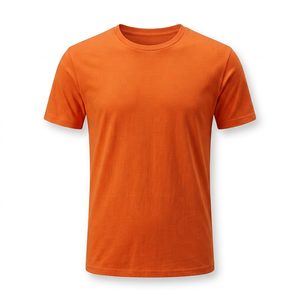 T-shirt décontracté en coton respirant et écologique pour hommes, 100 % tricoté, avec impression de logo personnalisé, manches courtes, grandes tailles, couleur unie, vente en gros - Product Image 1