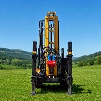 Foreuse pneumatique DTH pour puits d'eau avec compresseur d'air, profondeur 200 m, machine mobile de forage de puits d'eau au diesel