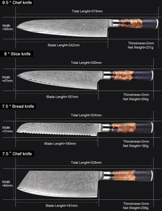 มีดเชฟซันโตะกุเหล็กดามัสกัสญี่ปุ่น ด้ามตีขึ้นรูป ชุดมีดครัวอเนกประสงค์ ลดราคาพิเศษ - Product Image 6