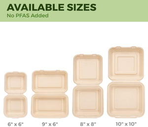 Caja para Hamburguesas Ecológica de Material MFPP de 5.5 Pulgadas con Bisagras y Apertura Fácil, Resistente a la Grasa y la Humedad, para Comida para Llevar y Comida Rápida - Product Image 6