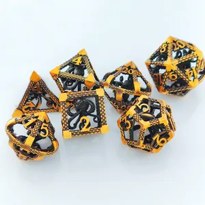 Grosir polihedral roleplaying dice multicolor dnd metal tabletop rpg permainan dragon skeleton dice