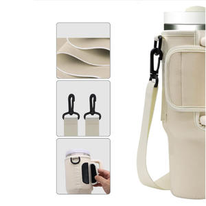 네오프렌 물병 파우치 30oz 40oz 텀블러용, 맞춤 디자인 단열 병 캐리어 가방 체육관, 하이킹, 러닝, 선물용 - Product Image 4