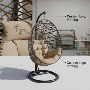 <span class=keywords><strong>Sedia</strong></span> a dondolo sospesa di lusso moderna in vimini a forma di uovo per esterni con supporto, mobili <span class=keywords><strong>da</strong></span> giardino in rattan per tutte le stagioni per resort - Product Image 2