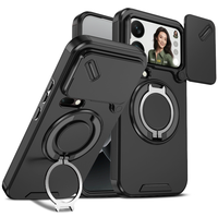 Coque de téléphone antichoc avec protection d'objectif coulissante et anneau rotatif pour Xiaomi 18 Pro Max 17T Pro 15T 17 Ultra 14T